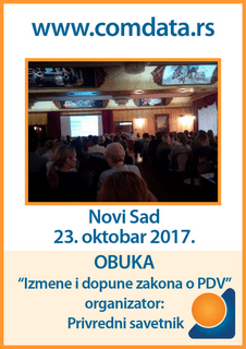 Obuka o izmenama i dopunama zakona o PDV, Novi Sad
