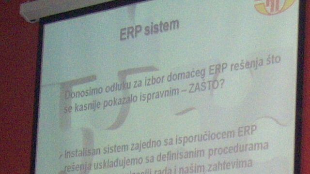  Kao pozitivan primer iz prakse, na konferenciji SoftBiz, predstavljen naš IIS-ERP sistem